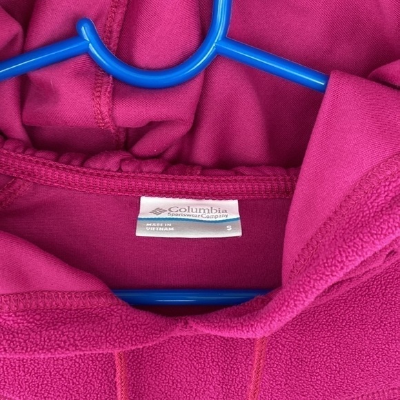 Columbia Polartech Lightweight Fleece Pullover Sweatshirt Hooded Pink Small - Picture 2 of 8